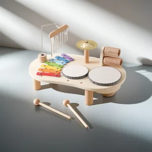 Houten Montessori muziekspeelgoed – xylofoon met klankbellen