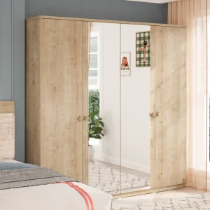 Mocha 4-deurs kledingkast